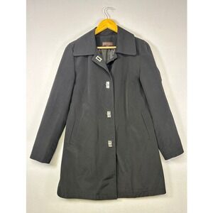 Minimalist Dana Buchman Womens‎ Small Black Turn-Lock Hardware Mid-Length Coat